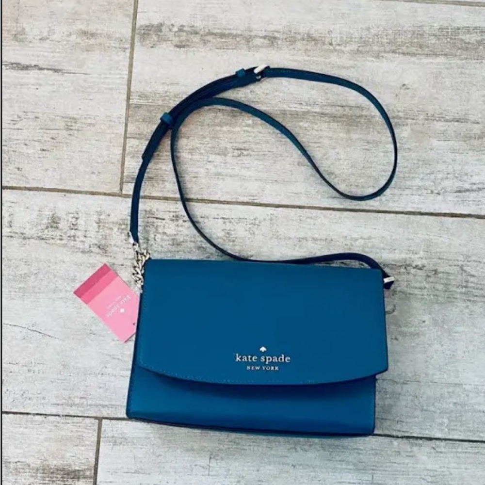 Kate Spade Teal Blue Structured Crossbody Bag